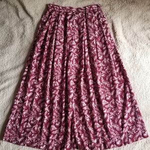 Burgundy Flower Skirt